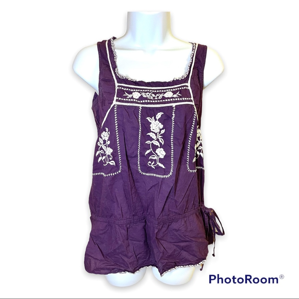 Purple Sleeveless Cotton Top